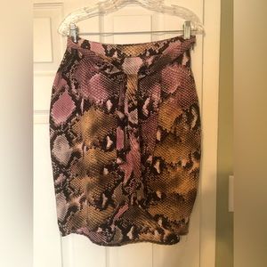 Snakeskin print skirt